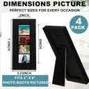 Briwooody 4 Pack Photo Booth Frames 2x6 Photo Strip Frame with Stand Wooden Wall and Tabletop Display Film Picture Holder with Clear Glass for Wedding Grad Baby Shower Picture Booth(Black)