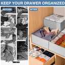 Criusia Drawer Organizer Clothes 12 Pack, Dresser Organizer for Nursery Bedroom Closet Organization and Storage - Baby Clothes Organizer Bins - Drawer Divider for Sock Underwear Bra Ties (Grey)