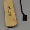 Leather & Textile Shine Brush by TAKAVU, Durable Soft Nylon Bristles, Included Detailing Cleaning Brush, Unique Concave Design Wood Handle for Car Interior Seat Carpet Upholstery Couch Boots Shoes