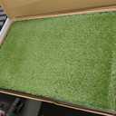 Dog Grass Pad with Tray 23x35 Soft-Touch Artificial Grass Pad for Dogs Potty with Pee Pads Washable & Puppy Porch Potty Tray Dog Litter Box Indoor & Outdoor, Pet Turf for Puppy Toilet Training