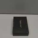 typecase Mens Wallet Card Holder: Pop Up Aluminum Case, Genuine Leather, Smart, RFID Blocking, Slim, Minimalist, Front Pocket - 9-14 Card Capacity | ID Window | Cash Slot (Deep Black)