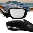 Right Passenger Side Mirror Compatible With 2011 2012 2013 Hyundai Elantra With Power Glass Heated Turn Signal Manual Folding Replace#876103Y000 6Pins Black
