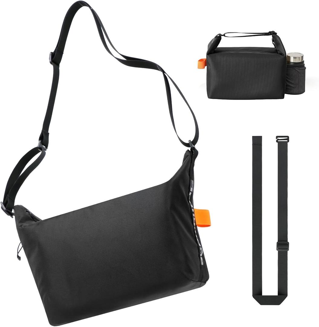 Lunch Bag for Women & Men Crossbody Lunch Box, Leakproof Cooler Bag Fresh Keep Food Lunch Containers High Capacity Reusable Loncheras para Mujer With Zipper Wate Bottle Holder for Work, Picnic, Travel