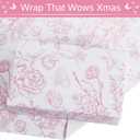 Pink Floral Wrapping Paper Roll 17 in x 32 ft Mini Roll Vintage Toile Flower Gift Wrap Paper for Girls Women Mother All Occasion Wedding Birthday Bridal Shower Party Baby Shower Valentine's Day