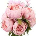 Duovlo Springs Flowers Artificial Silk Peony Bouquets Wedding Home Decoration, Pack of 1 (Spring Light Pink)