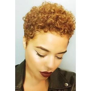 Afro Super Short Blonde Curly Wigs for Black Women, 2'' Human Hair Short Wig for Summer #27 Blonde (afro blonde)