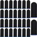 30 Pcs Gaming Finger Sleeves Light Fiber Thumb Protector Breathable Smooth Feel Protector Wrap Durable Anti Sweat Extremely Thin Support Covers for Devices Touchscreen Game Play (Black)