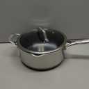 Bakoniion Hybrid Nonstick 4 QT Saucepan with Lid, Stainless Steel Stockpot with Honeycomb Texture,Compatible with All Cooktops,Dishwasher and Oven Safe