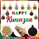 32 Pcs Kwanzaa Magnets for Garage Door Refrigerator Magnets Decorations Happy Kwanzaa Decoration Kente African Black Christmas Ball Home Decor