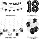 Holkcog 18th Birthday Decorations for Girls Boys, Time To Adult 18 Years Old Party Banner Cake Topper, Happy 18th Birthday Gifts Glitter 18 Years Party Supplies Party, 18s sign