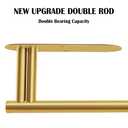 Paper Towel Holder for Kitchen, New Upgrade Double Rod Bearing Self-Adhesive or Drilling Wall Mounted Paper Towels Rolls Holder Under Cabinet,Gold