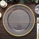 Textured Gold Rope Rim Plastic Charger Plates - 13" (Pack of 4) - Elegant & Durable for Entertaining, Dining, and Decor