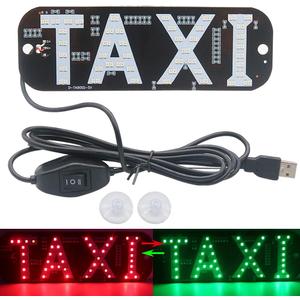 Taxi Light, Dual Color Changeable LED Sign, Hook on Car Window with USB (Red and Green, USB)