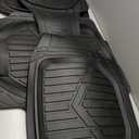 Amazon Basics 3-Piece All-Weather Protection Heavy Duty Rubber Floor Mats for Cars, SUVs, and Trucks，Black,Universal Trim to Fit