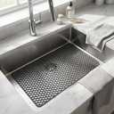 Sink Protectors for Kitchen Sink - Grey 28.34" x 15.74" Silicone Sink Mat - Can DIY Drain Holes - Non-slip Heat Resistant Liner for Bottom of Farmhouse Porcelain Stainless Steel