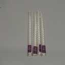 Taper Candles,10 inch-Set of 4 Metal StyleTapered Candles, Long Candle,Tall Candlesticks, Long Candle Sticks,Spiral Taper Candle,Home Dinner, Party, Wedding, Halloween (4, White, 10 inch)