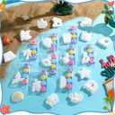 JellyArch 20 Set Summer Beach DIY Painting Ceramic Kit Paint Your Own Beach Ball Flamingo Slipper Statues Unpainted Plaster Figurines Brushes Acrylic Paints Bags Party Favor