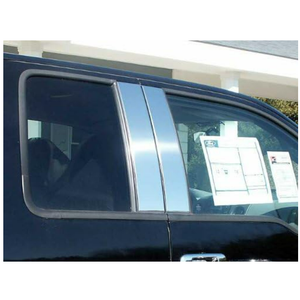 Stainless Polished Chrome Pillar Post Trim 4PC, Compatible with Ford F-150 2004-2014 (4-Door, Pickup Truck, Super Cab, Super Crew Cab)