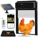 Automatic Chicken Coop Door Solar Powered with Nesting Pad - Waterproof Chicken Door with Timer, HD Camera, Anti-Pinch Protection, Mobile App & Remote Control, Alarm System, Mic & Speaker