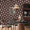 3 x Dimoon Wallpaper 236"x17.3"Peel and Stick Geometric Contact Paper Vintage Dark Red Beige Wall Paper Removable Square Waterproof Self Adhesive Wall Covering for Bedroom Shelf Liner Decal Vinyl Roll