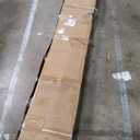 SmartStandard 42 x 80 in Glass Barn Door with 7FT Sliding Hardware Kit & Handle, Pre-Drilled Ready to Assemble, Waterproof PVC Coating, White, 5-Panel Glass