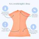 SleepingBaby Bamboo Zipadee-Zip Transition Swaddle - EverSoft Starfish Design Breathable Wearable Blanket with Two-Way Zipper, Small (4-8 months), Peach Fuzz