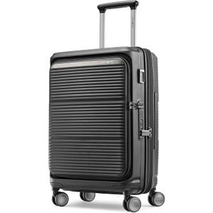 Samsonite Paralux Carry-On Luggage - Innovative Design - Quick Access Front Pocket - Dual Suspension Wheel Technology - TSA Lock - Expandable - Includes Removable Packing Cubes - Black, Carry-On Spinner