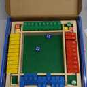 Shut the Box Game Wooden - Travel Size 4 Way Close The Box Dice Game with Instructions - Math Learning Board Games for Kids Adults - Family Games Night Classroom Home Party Gift Ideas