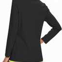 Boladeci Women's Swim Shirts Long Sleeve V Neck T Shirts UPF 50+ Sun Protection Quick Dry Rash Guard (Black, XXL)