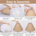 Burlap Empire Lamp Shades Set of 2, 6" Top x 16" Bottom x 10.8" High, Brown Lamp Shades for Table Lamps Floor Lamps, Natural Linen Lampshades Replacement, Spider, Harp Holders Included, Easy Assembly