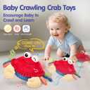 hahaland Baby Toys 6-12 Months - Bouncing Singing Crab Crawling Dancing Jumping Crab Baby Boy Girl Gift for 6 7 8 9 10 11 12 18 Month Musical Tummy Time Sensory Toddler Toys 1 Year Old Birthday Gift