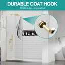 36" W x 76" H Fixed Shower Glass Panel, 3/8" w/Coat Hook, Brushed Gold