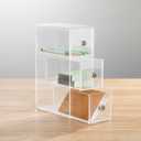 mDesign Plastic Stackable Desktop Organizer Tower Storage Station with 3 Drawers for Home Office - Holds Pens, Sticky Notes, Binder Clips, Notepads, or Gel Pens - Lumiere Collection - 2 Pack - Clear