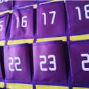 Numbered Cell Phone Pocket Charts for Classroom,Over the Door Hanging Calculator Holder Organizer 36 Pockets with Hooks for Teachers Purple