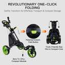 XDriveMax Pro 3-Wheel Golf Push Cart - 360° Swivel Front Wheel with Handle-Integrated Lock, One-Click Folding Lightweight Aluminum Frame, All-Terrain Wheels with Foot Brake & Console
