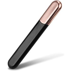 Premium Glass Nail File with Case, Crystal Diamond Salon Best Beauty Nail Buffer for Natural and Acrylic Nails Christmas Gift for Woman and Man,Black Gold (Black Flame-gold)