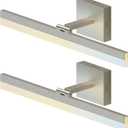 ZAGO 24 Inch Bathroom Vanity Light Fixtures Over Mirror - LED Modern Rotational Wall Mounted Adjustable Hardwired Picture Lighting Bar with 5CCT Switchable, ETL & Damp Rated, Brushed Nickel, 2-Pack