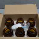 Set of 6 Amber Bud Vases, Small Glass Vases, Vintage Medicine Bottles Apothecary Jars with Brush, Flower Vases for Home Decor, Wedding Centerpieces