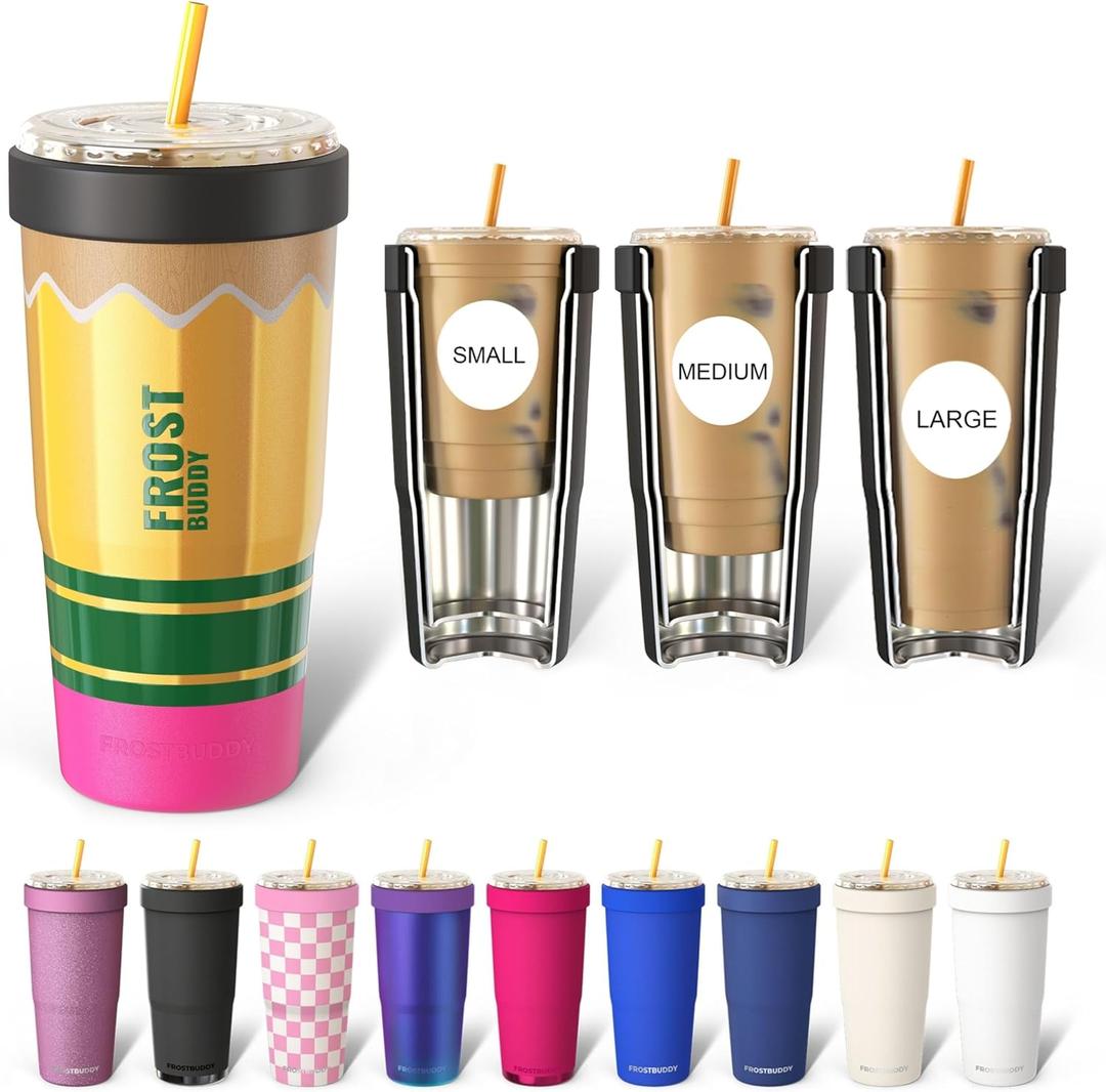 Frost Buddy Togo Buddy | 30 oz Stainless Steel Vacuum Insulated Tumbler | To Go Coffee Cup  Iced Coffee Cups, Iced Coffee Sleeve, Travel Mug, Thermal Cup for Hot & Cold Drinks, Dunkin Cup (Pencil)