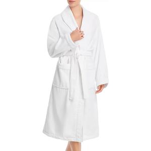 H by Frette Shawl Collar Bathrobe with Piping (X-Large) - Luxury All-White Bathrobe For Men and Women/ Soft, Fluffy, and Cozy / 100% Cotton