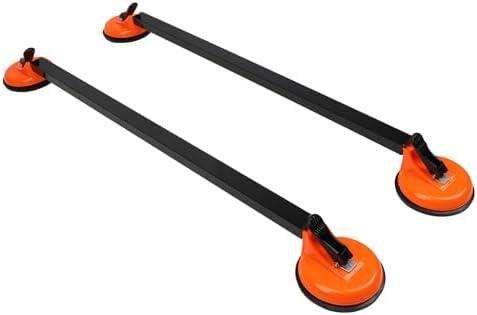 GOTOTOP Suction Cup Roof Rack Universal Roof Rack Bare Roof Universal 36.22in Roof Rack Cross Bars, 2 Pcs Steel Suction Cup Car Cargo Luggage Carrier Bar for Kayak Canoe Bike Snowboard