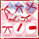 60 Pcs Red Bows for Gift Wrapping, Red Valentines Day Satin Ribbon Bows for Cake Decorating Crafts Treat Bags, 5 x 7 Inch