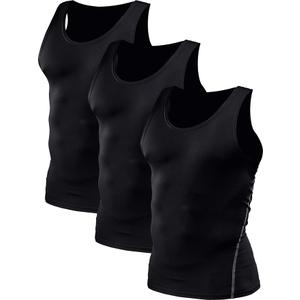 NELEUS Men's 2 Pack Athletic Compression Under Base Layer Sport Tank Top, Large