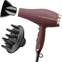INFINITI PRO by CONAIR Hair Dryer, 1875W Blow Dryer with Diffuser and Concentrator Attachments, AC Motor with Ceramic Technology, 3 Heat & 2 Speed Settings, Plum