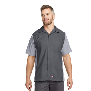 Red Kap Men's Standard Ripstop Crew Shirt, Short Sleeve, Charcoal/Grey,Large
