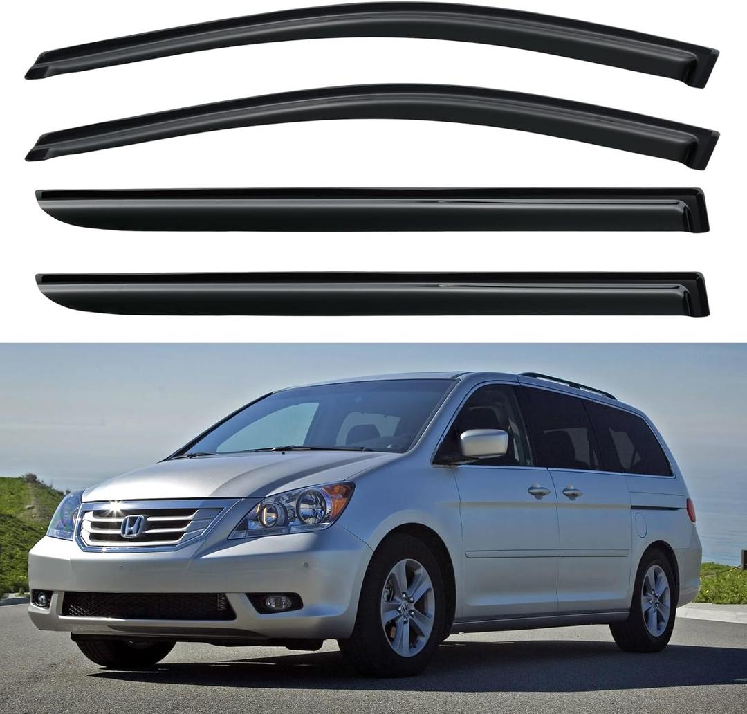 Window Visors Rain Guards for 2005 2006 2007 2008 2009 2010 Honda Odyssey, Out-Channel Window Vent Wind Deflectors Visors Shades for 05 06 07 08 09 10 Odyssey (2005-2010 Honda Odyssey)