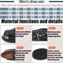 Men's Patent Leather Metal Decoration Chunky Platform Penny Loafers Luxury Round Toe Slip-On Lug Sole Dress Shoes Daily Non-Slip Shock Absorbing Outdoor Work Shoe (Size 11, White)