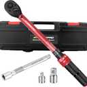 ATsafepro 3/8-Inch Drive Click Torque Wrench,Dual-Direction Adjustable,72-Tooth Dual Range Scales-5-50Ft-Lb/6.8-68Nm,Quick Release Ratchets