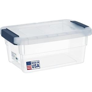 Tribello Clear Plastic Storage Bins with Lids Stackable Storage Bins (15 Quart)