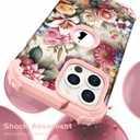 Hocase for iPhone 14 Pro Max Case, Heavy Duty Shockproof Protection Soft Silicone Rubber+Hard Plastic Bumpers Hybrid Protective Case for iPhone 14 Pro Max 2022 - Rose & Lily Flowers